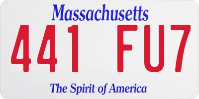MA license plate 441FU7
