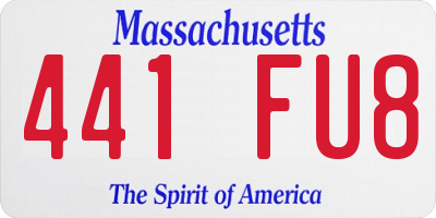 MA license plate 441FU8