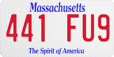 MA license plate 441FU9