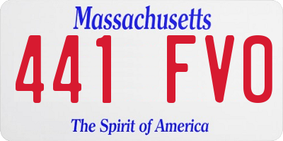 MA license plate 441FV0