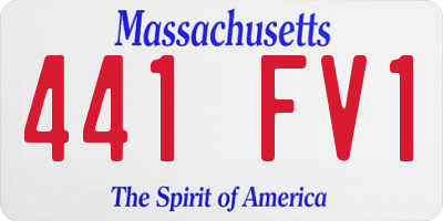 MA license plate 441FV1