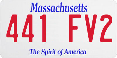 MA license plate 441FV2
