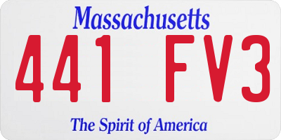 MA license plate 441FV3