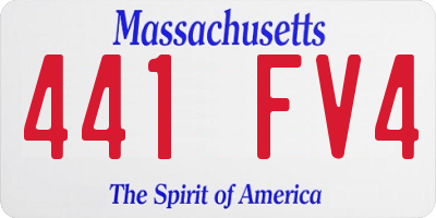 MA license plate 441FV4