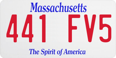 MA license plate 441FV5
