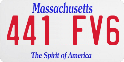 MA license plate 441FV6