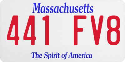 MA license plate 441FV8