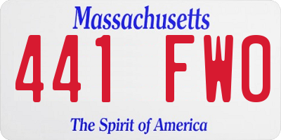 MA license plate 441FW0