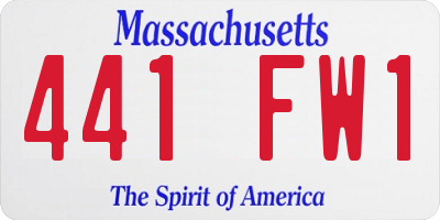 MA license plate 441FW1