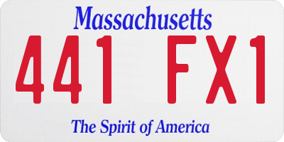 MA license plate 441FX1