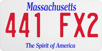 MA license plate 441FX2
