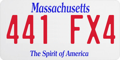 MA license plate 441FX4
