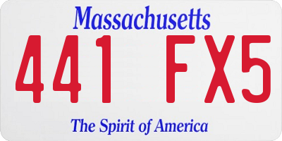 MA license plate 441FX5