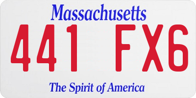 MA license plate 441FX6