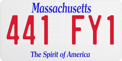 MA license plate 441FY1