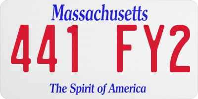 MA license plate 441FY2
