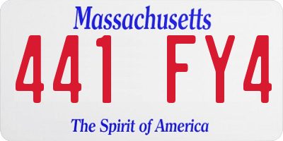 MA license plate 441FY4