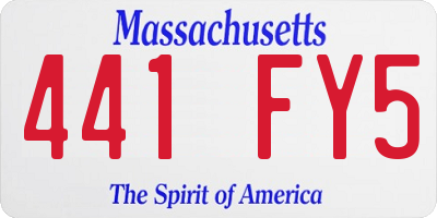 MA license plate 441FY5