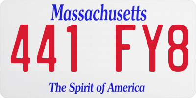 MA license plate 441FY8