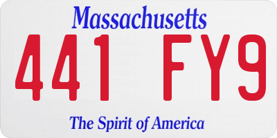 MA license plate 441FY9