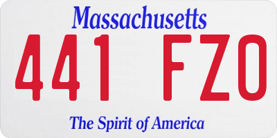 MA license plate 441FZ0