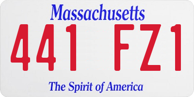 MA license plate 441FZ1
