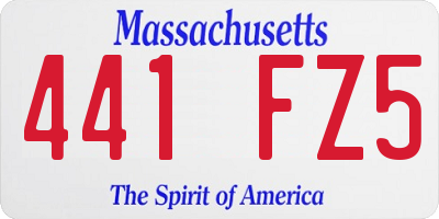 MA license plate 441FZ5