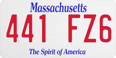 MA license plate 441FZ6