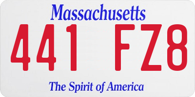 MA license plate 441FZ8