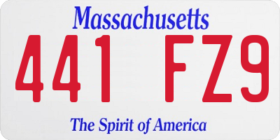 MA license plate 441FZ9