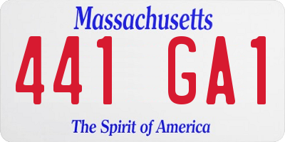 MA license plate 441GA1