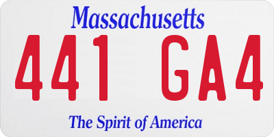 MA license plate 441GA4