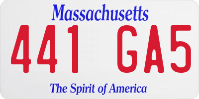 MA license plate 441GA5