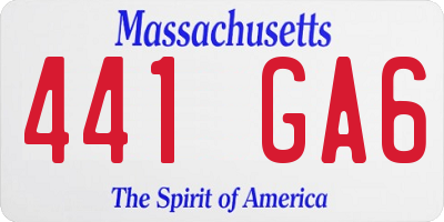 MA license plate 441GA6