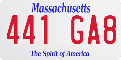 MA license plate 441GA8
