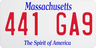MA license plate 441GA9