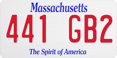 MA license plate 441GB2