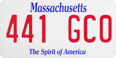 MA license plate 441GC0