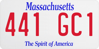 MA license plate 441GC1