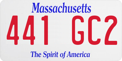 MA license plate 441GC2