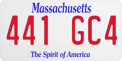 MA license plate 441GC4