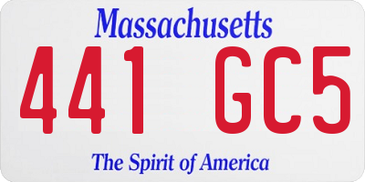 MA license plate 441GC5
