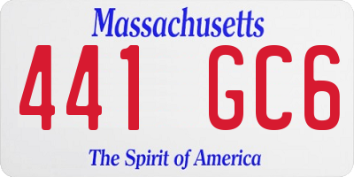 MA license plate 441GC6