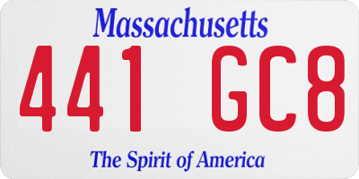 MA license plate 441GC8