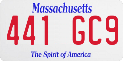 MA license plate 441GC9