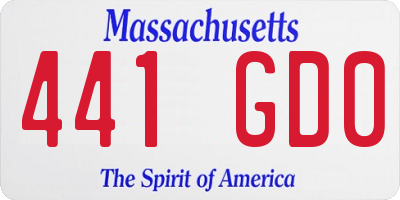 MA license plate 441GD0