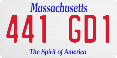 MA license plate 441GD1