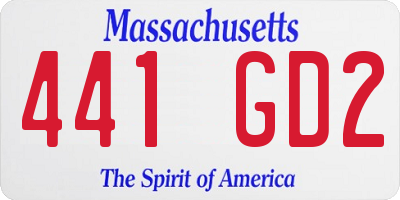 MA license plate 441GD2