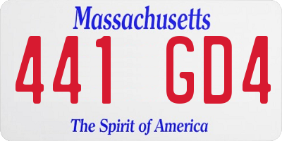 MA license plate 441GD4