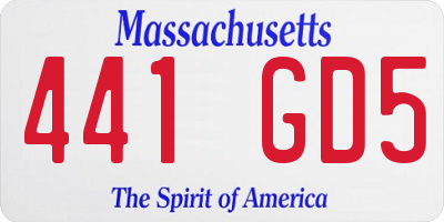 MA license plate 441GD5